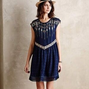One‎ September Calliope Embroidered Mini Dress Sm
